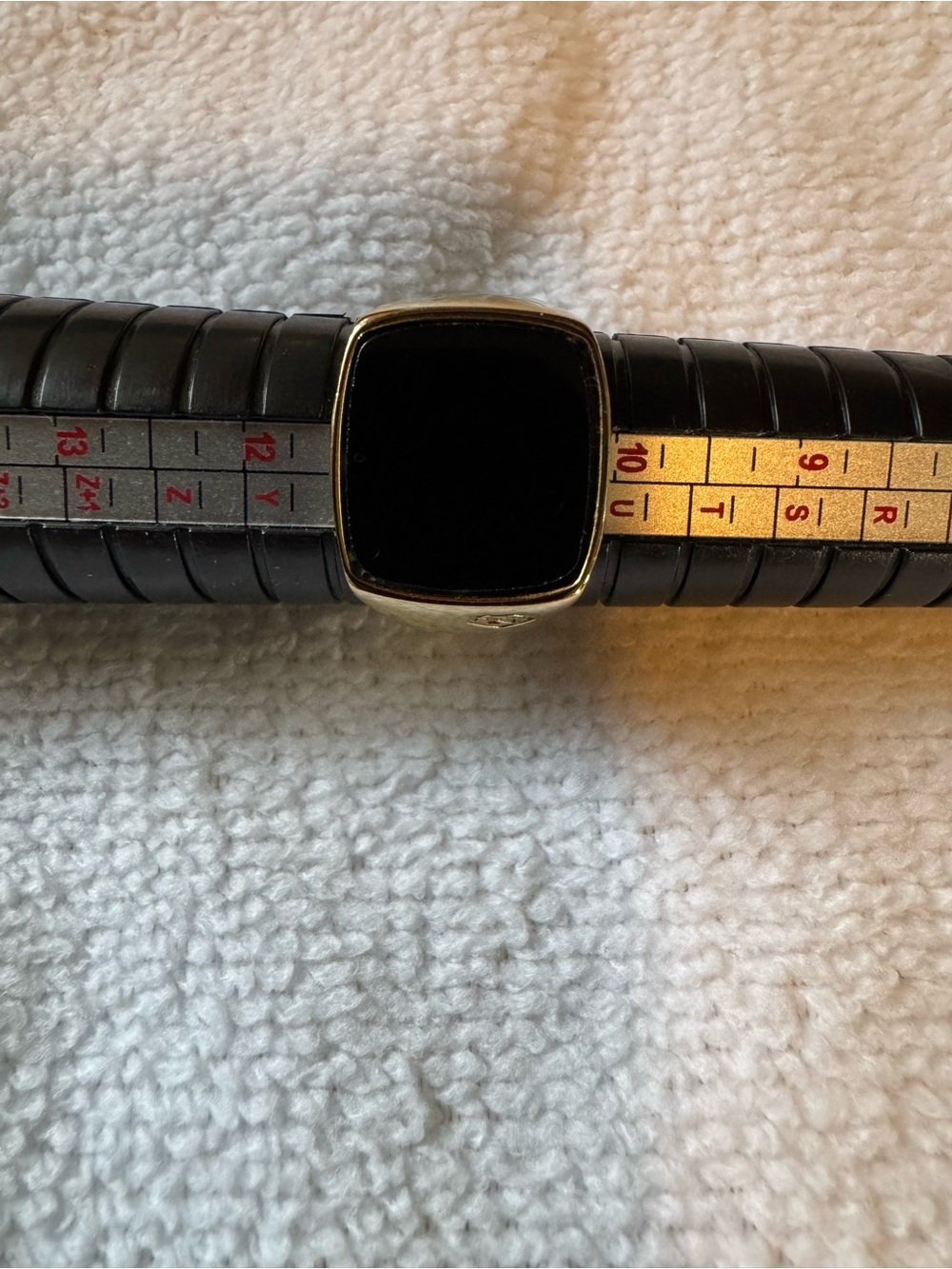 Men's Black Onyx Signet Ring with Gold-Tone Bezel